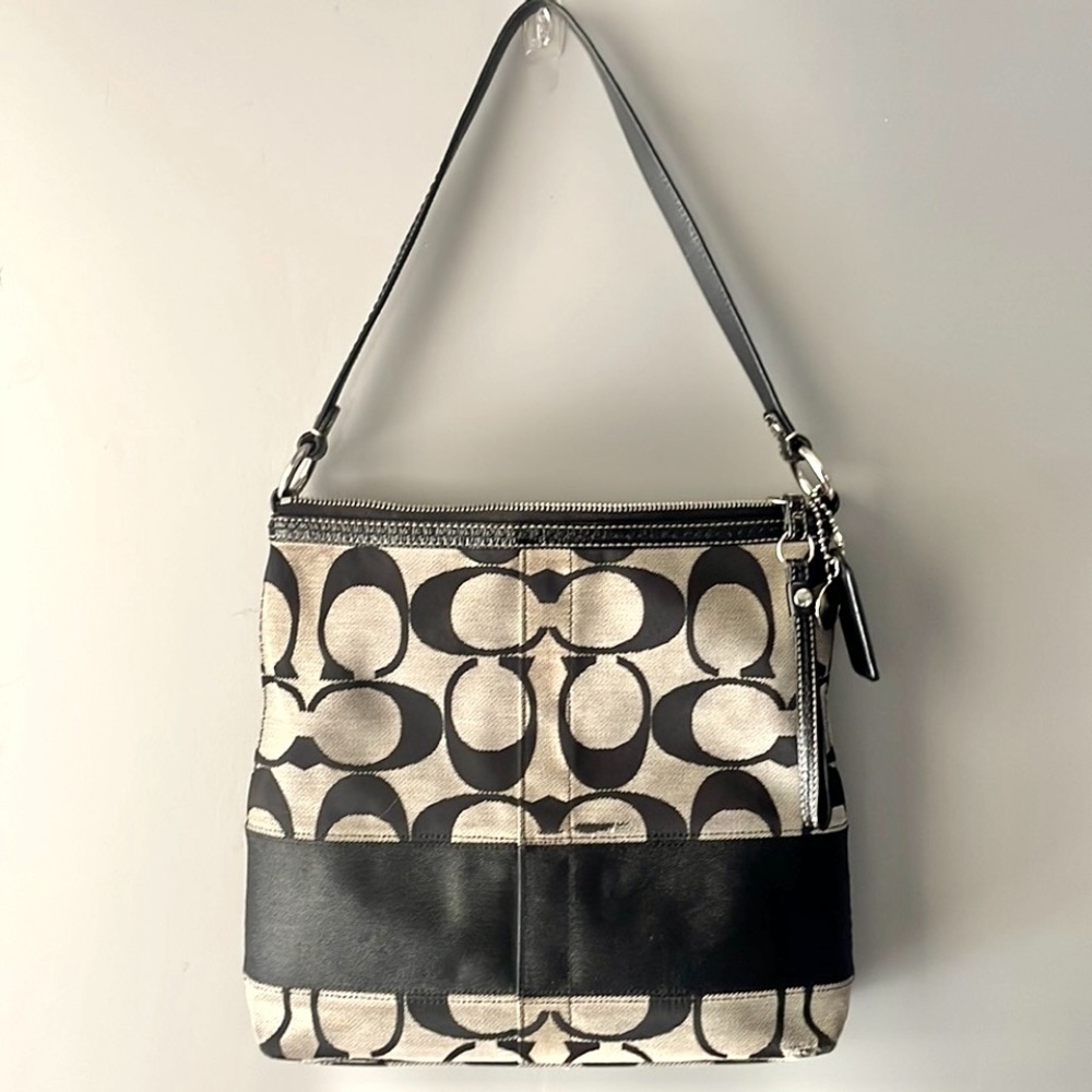 Coach Signature Stripe Shoulder Bag